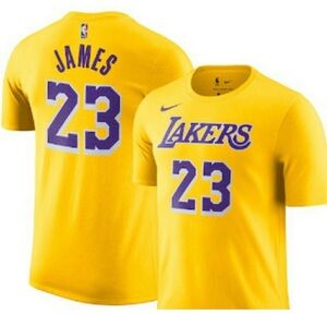 Nike Los Angeles Lakers LeBron James # 23 Dri fit NBA Yellow Adult Large